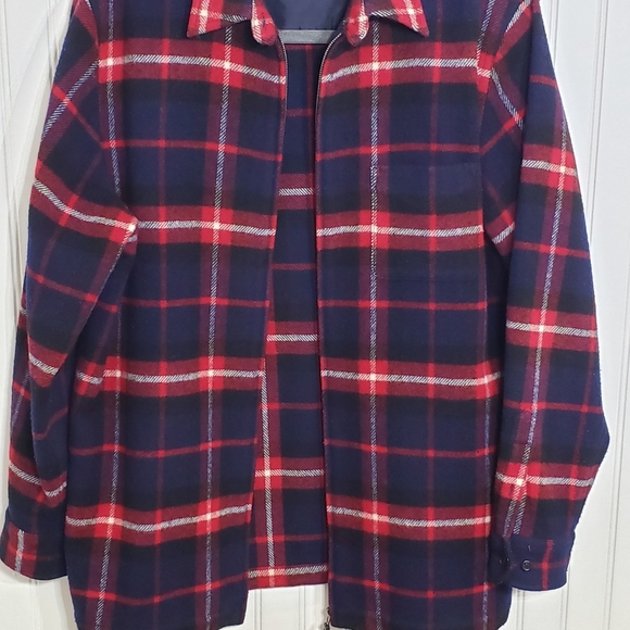 LAUREN RALPH LAUREN Wool 100% Pure Plaid Shacket Jacket Full Zip Large R… - Picture 9 of 16